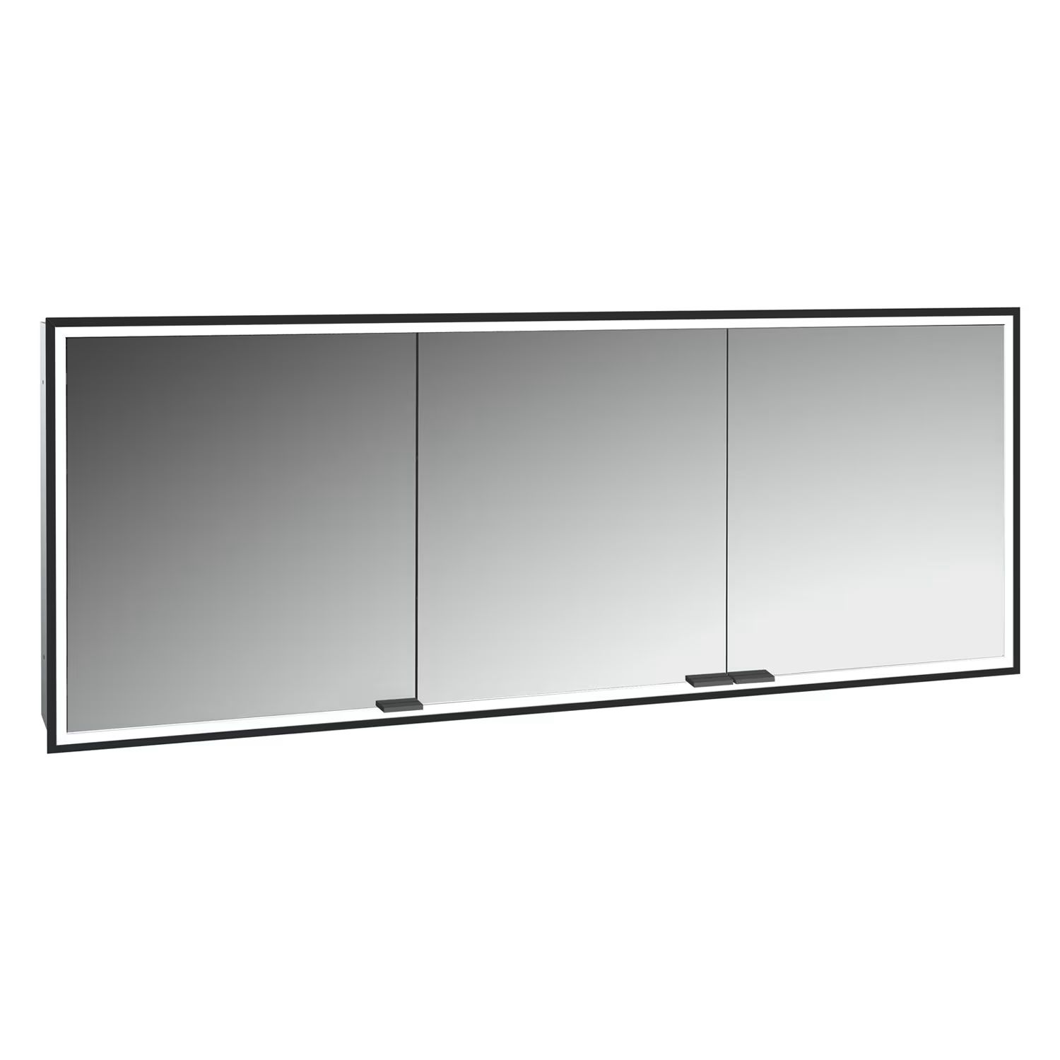 Kronenbach Cube 2.0 armoire 180x17x70 cm avec miroir noir KB100239MB