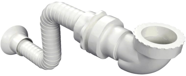 Actima siphon de lavabo tubulaire blanc INNL.1219.SET.WH