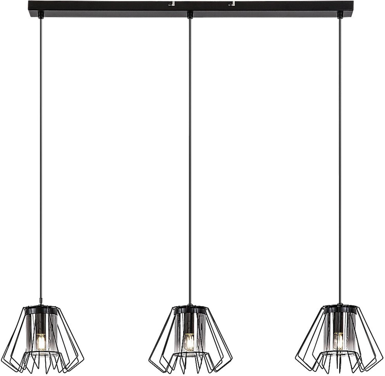 Rabalux Emerencia lampe suspendue 3x40 W noir-fumé 72371