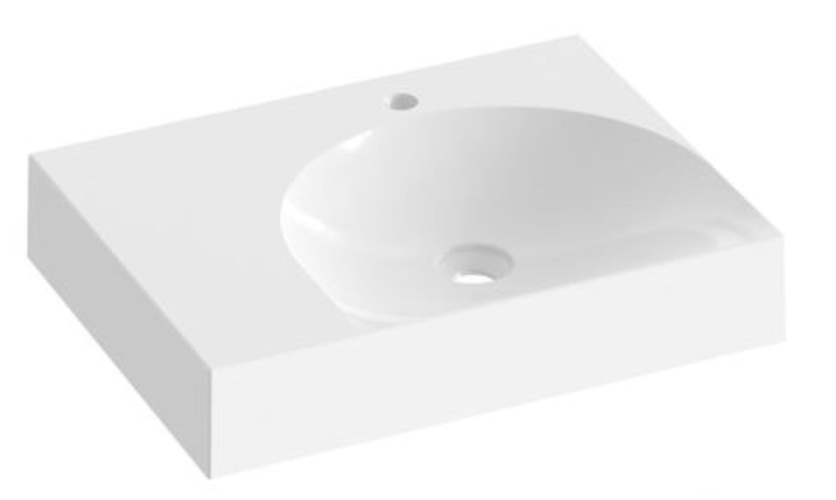 Ravak Lite lavabo 60x45 cm rectangulaire de meuble blanc brillant XJXL1260000