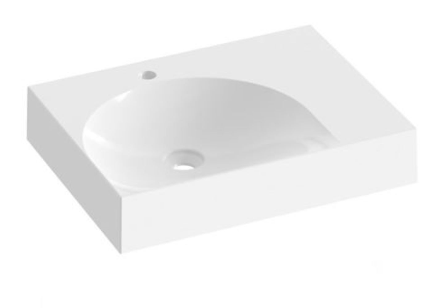 Ravak Lite lavabo 60x45 cm rectangulaire de meuble blanc brillant XJXP1260000