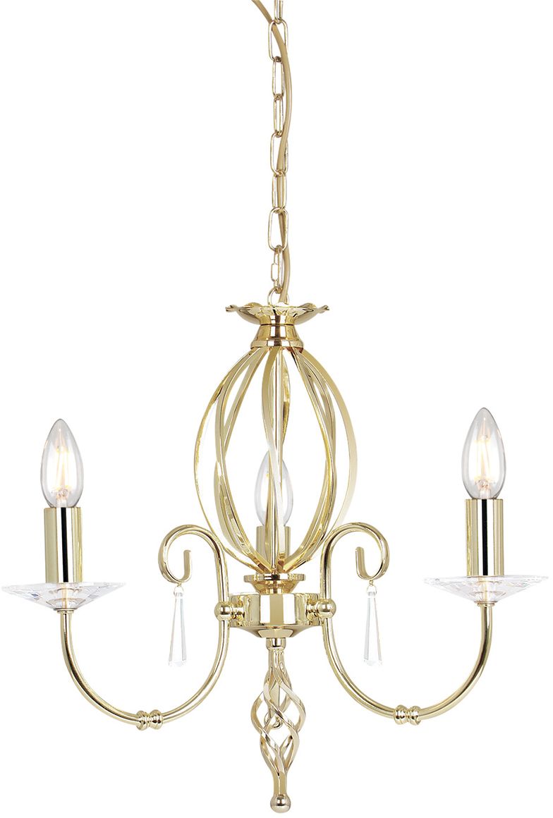 Elstead Lighting Aegean lampe suspendue 3x60 W laiton AG3-POL-BRASS