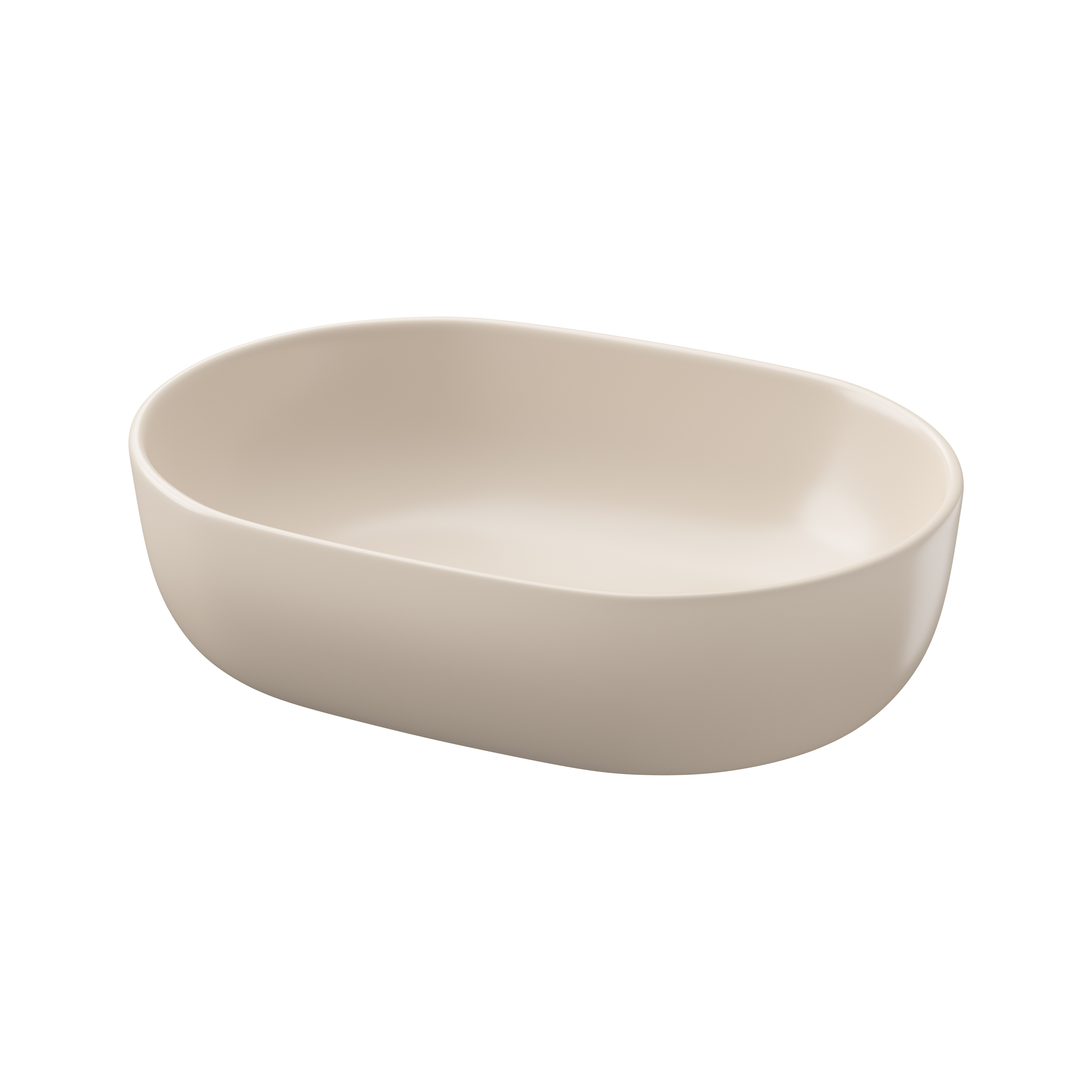 Cersanit Moduo lavabo 50x35.5 cm ovale à poser marron/beige mat K116-132