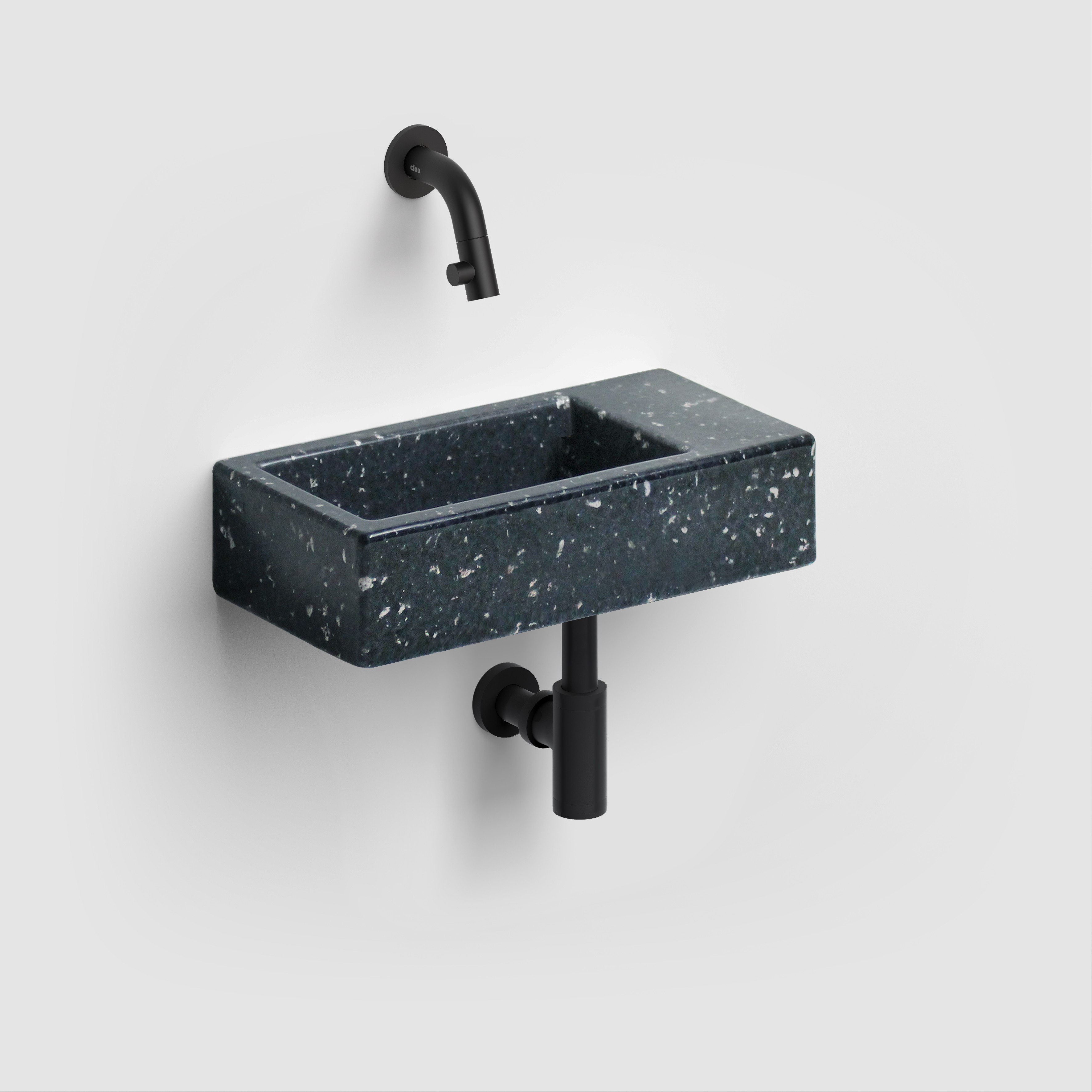 Clou Flush lavabo 36x18 cm rectangulaire classique-à poser noir CL/03.80031