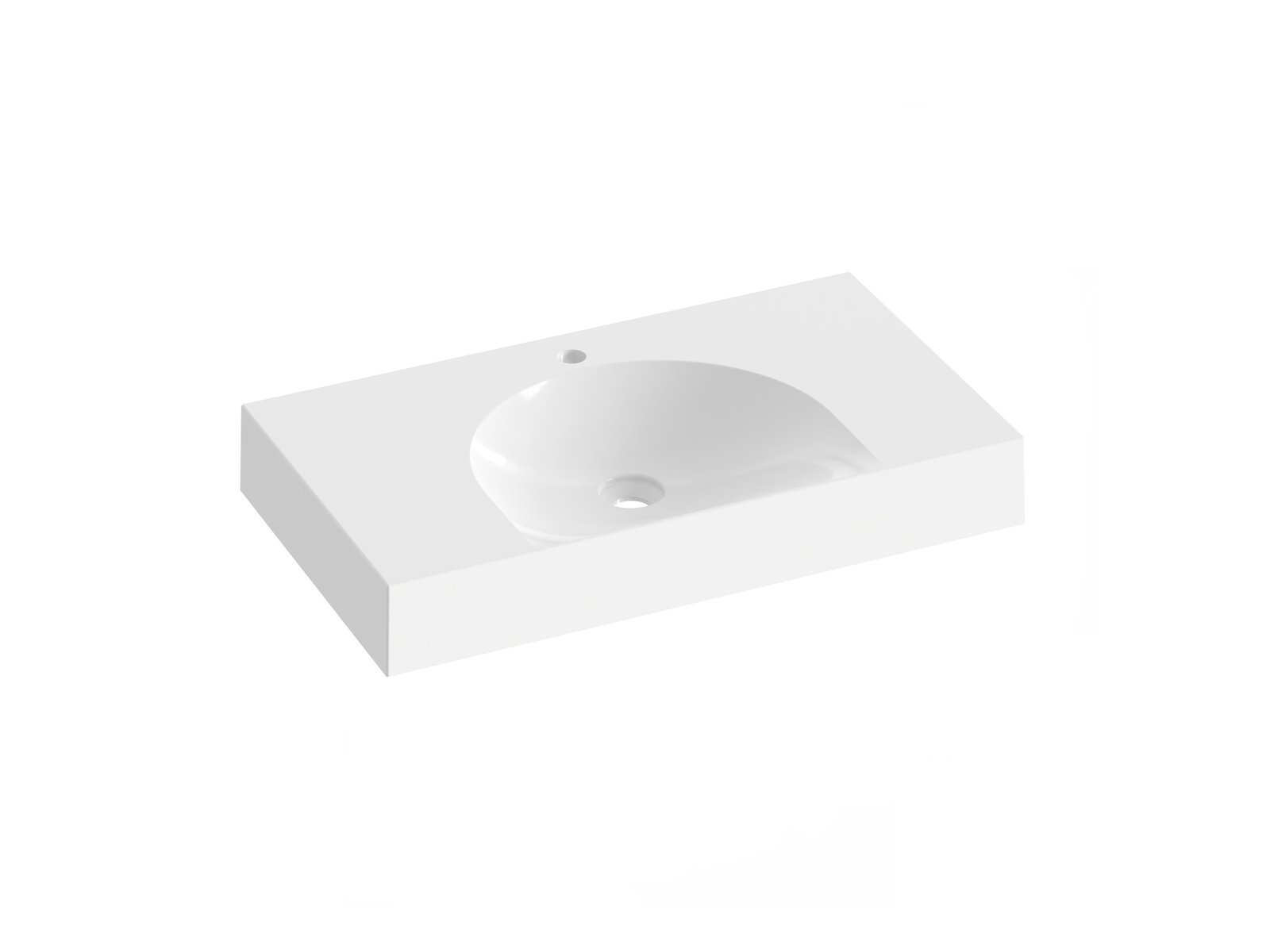 Ravak Lite lavabo 80x45 cm rectangulaire de meuble blanc brillant XJX01280004