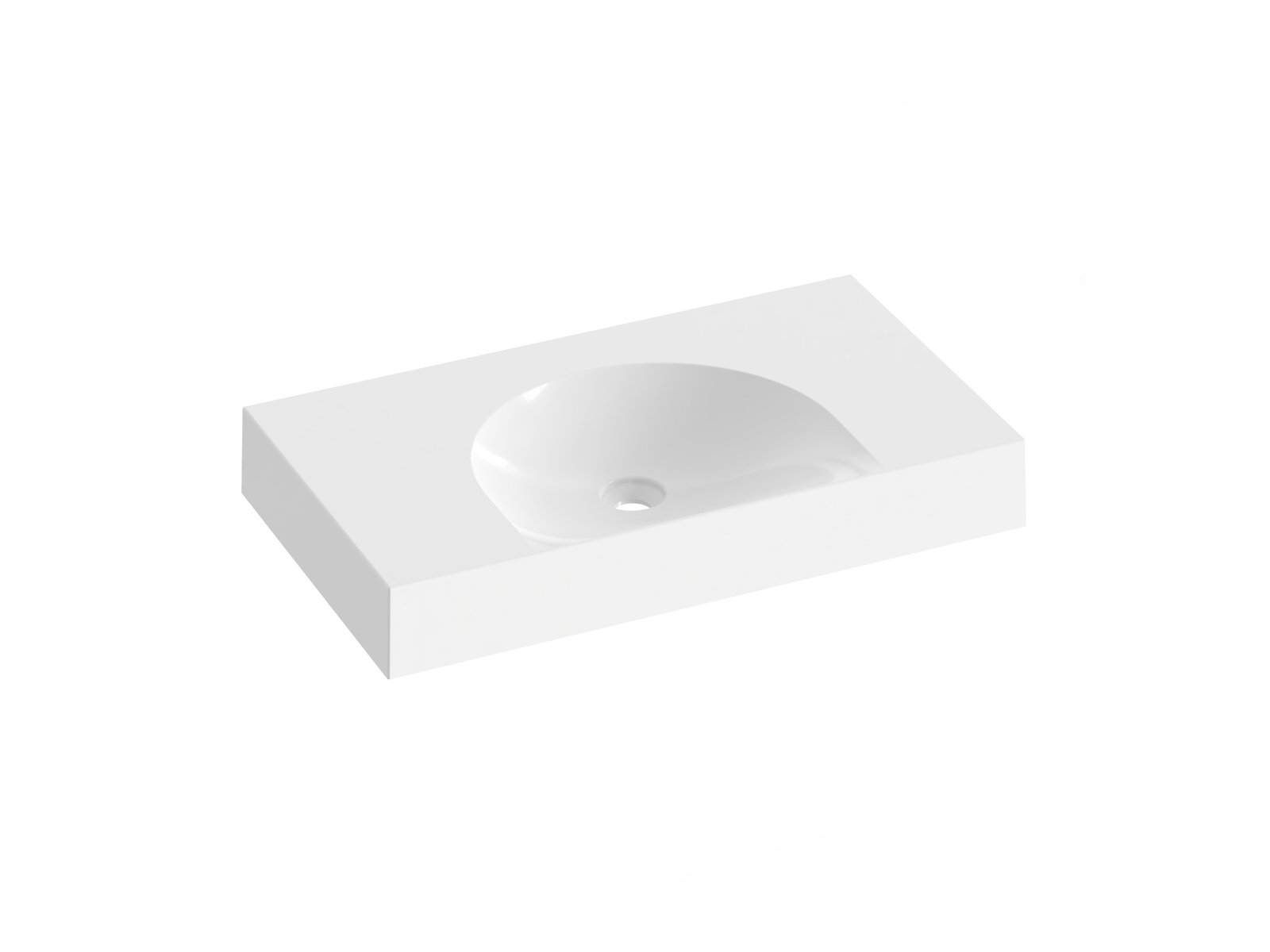 Ravak Lite lavabo 80x45 cm rectangulaire de meuble blanc brillant XJX01380000