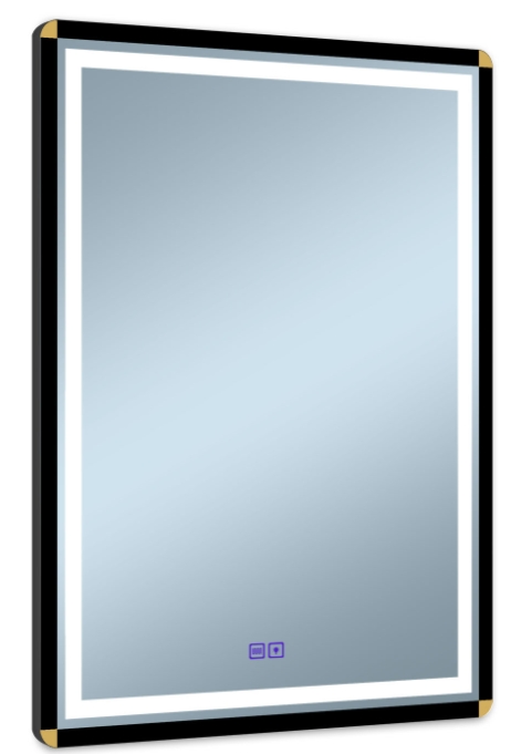 Venti Duo miroir 60x80 cm rectangulaire avec éclairage oui noir-doré 5905951180410