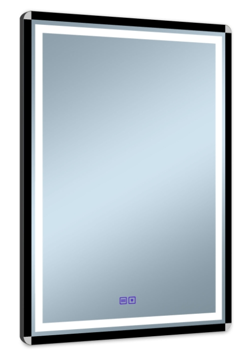 Venti Duo miroir 60x80 cm rectangulaire avec éclairage oui noir-argenté 5905951180427