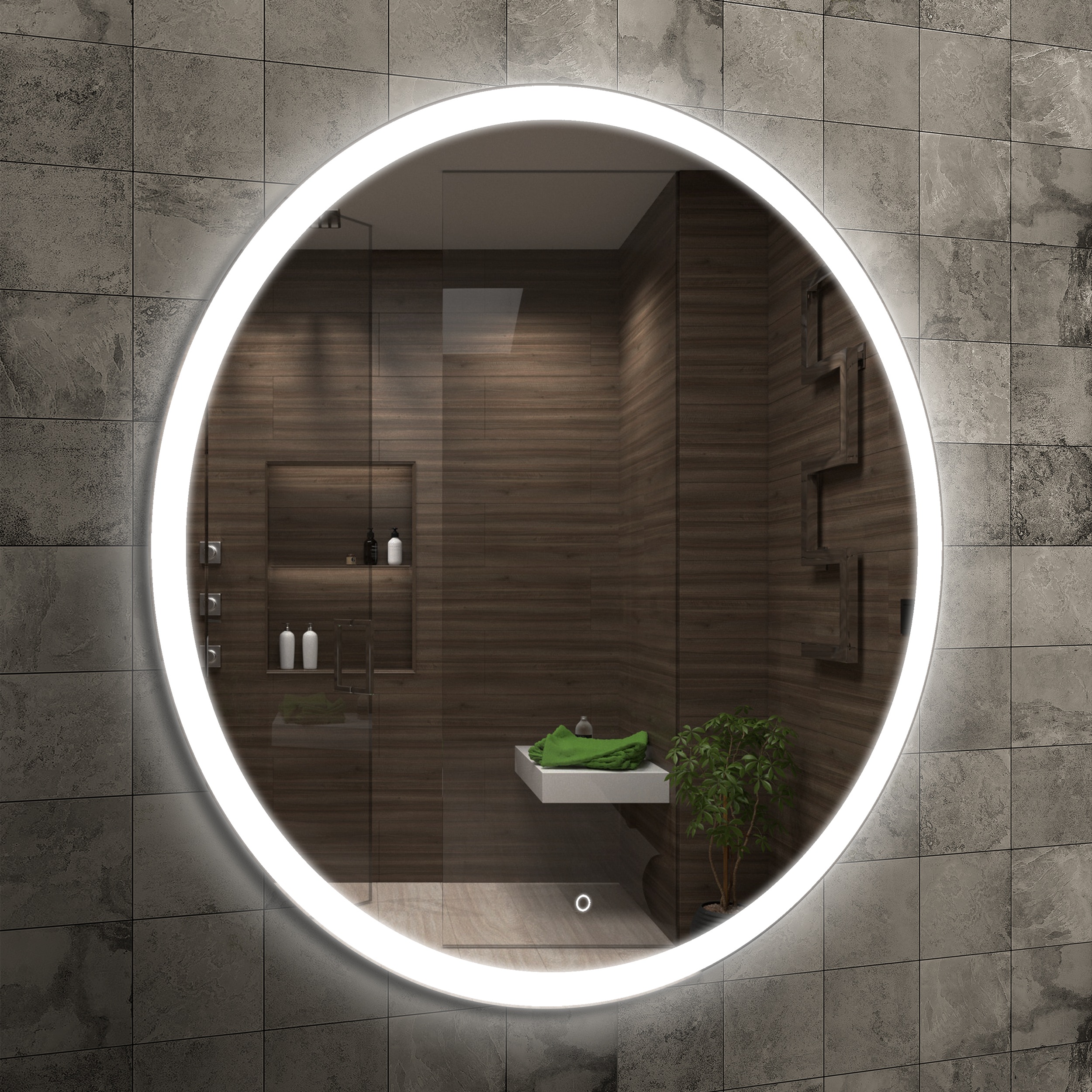 Venti Ringo miroir 50x50 cm circulaire avec éclairage 5905951180069