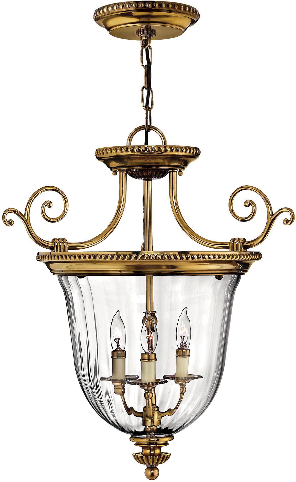 Elstead Lighting Cambridge lampe suspendue 3x60 W laiton HK-CAMBRIDGE-P-S