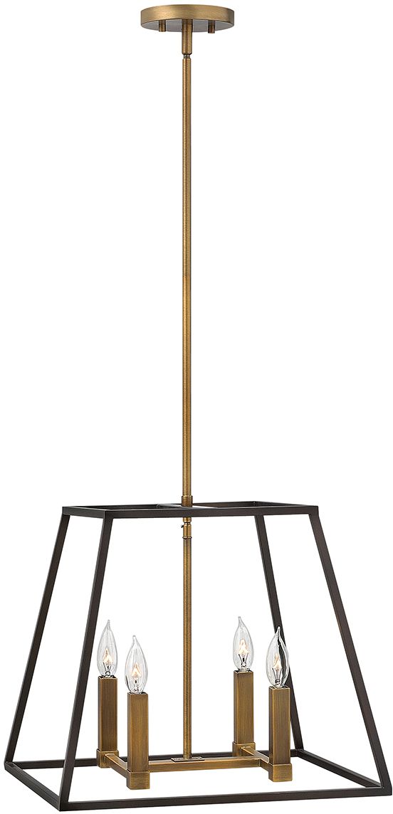 Elstead Lighting Fulton lampe suspendue 4x60 W laiton-marron HK-FULTON-4P
