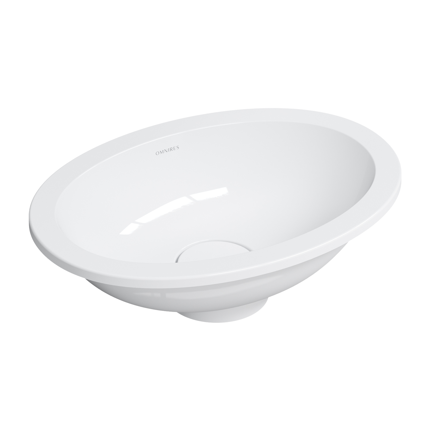 Omnires Shell M+ lavabo 38x25 cm ovale sous plan blanc SHELL380UPBP