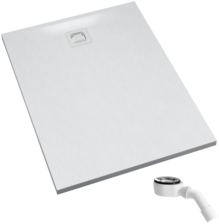 Schedpol Majestic White Stone receveur de douche rectangulaire avec siphon 120x90 cm blanc 3.3517/B/ST-M6/B