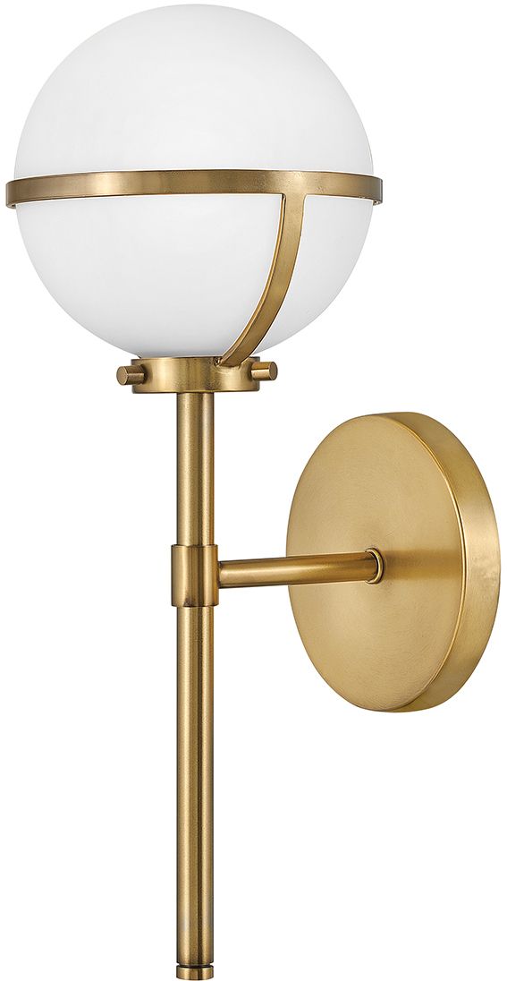 Elstead Lighting Hollis applique murale 1x40 W blanc-laiton HK-HOLLIS1-O-HB-BATH
