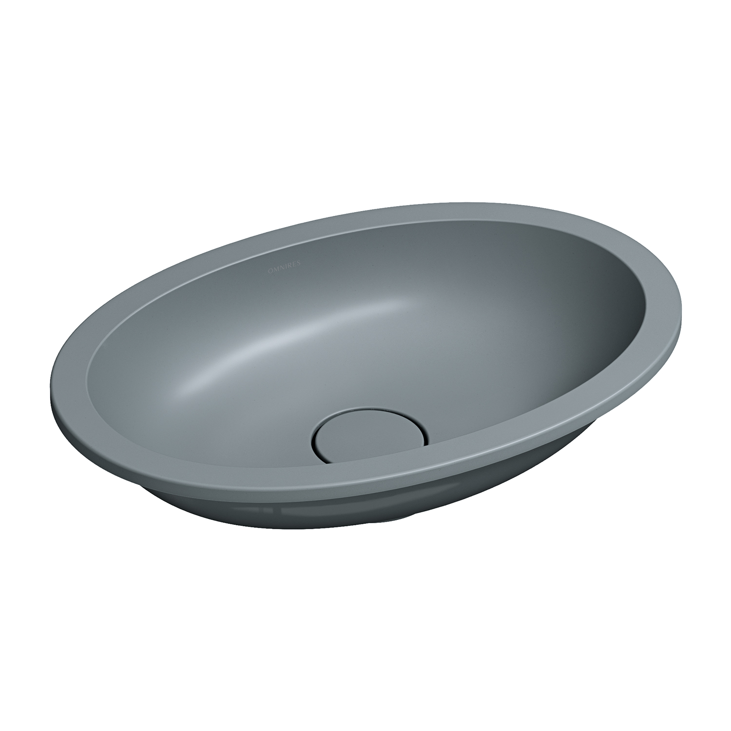 Omnires Shell M+ lavabo 48x31 cm ovale sous plan gris/pierre SHELL480UPAG
