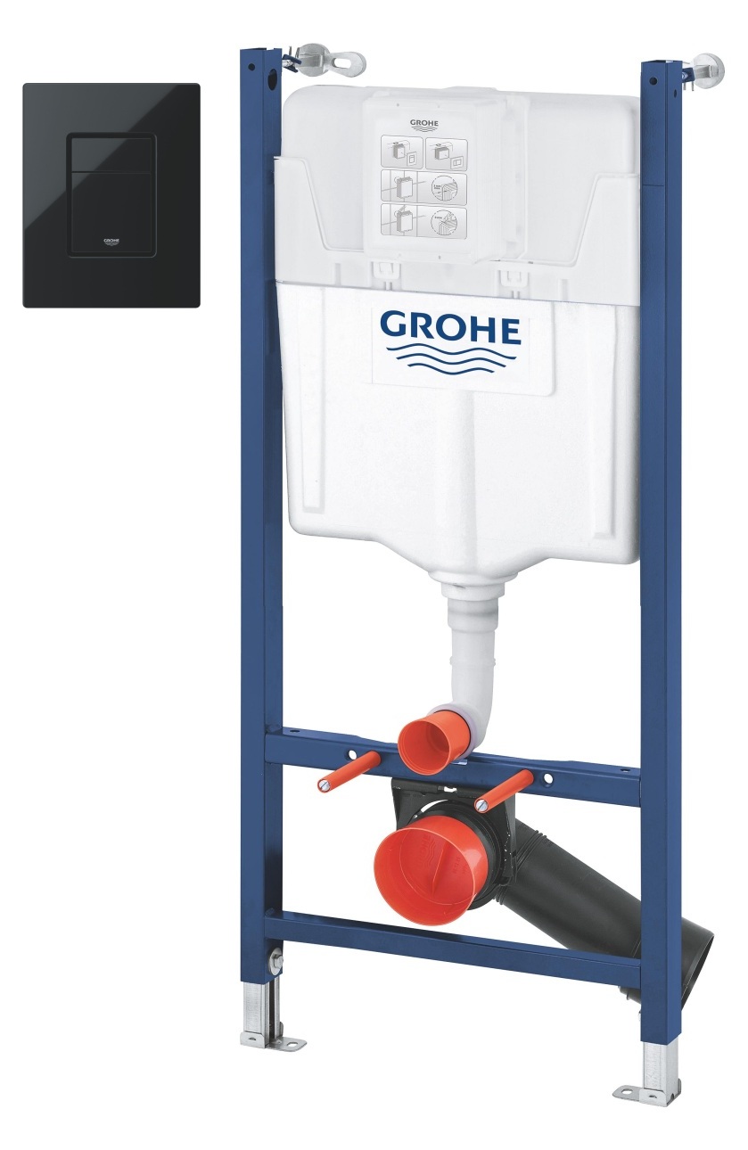 Set châssis encastré Grohe Solido 38971000, bouton de chasse d'eau Grohe Even 38966KV0