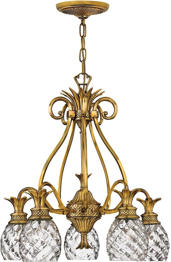 Elstead Lighting Plantation lampe suspendue 5x60 W laiton HK-PLANTATION5-BB