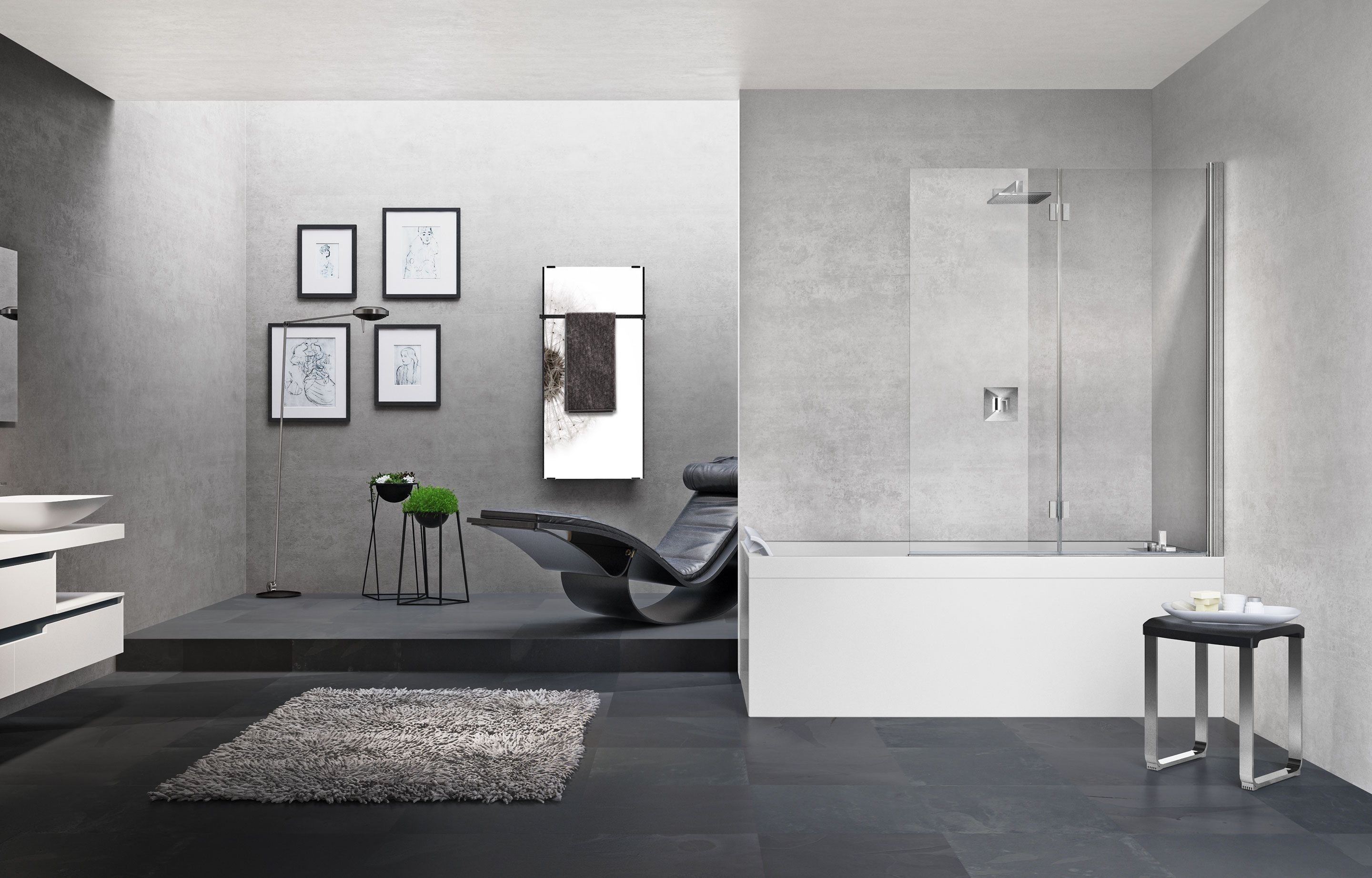 Novellini Young paroi de baignoire 120 cm deux pièces chrome brillant/verre transparent Y21BSV120D-1K