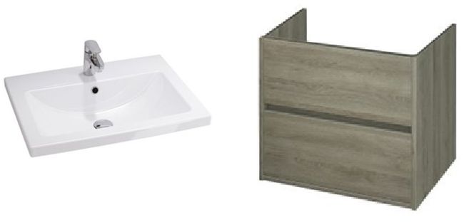 Set armoire Cersanit Creya S598-032, lavabo Cersanit Como K32-003-BOX