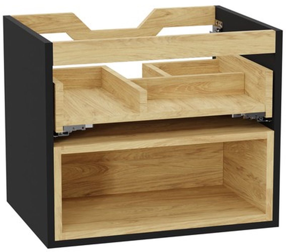 Excellent Tuto 2.0 corps de meuble 60x46.5x50 cm sous-lavabo suspendu noir-chêne MLEX.2171.600.BKBL