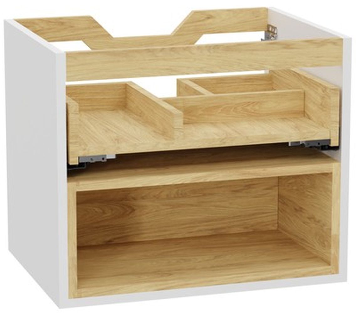 Excellent Tuto 2.0 corps de meuble 60x46.5x50 cm sous-lavabo suspendu blanc-chêne MLEX.2171.600.WHBL