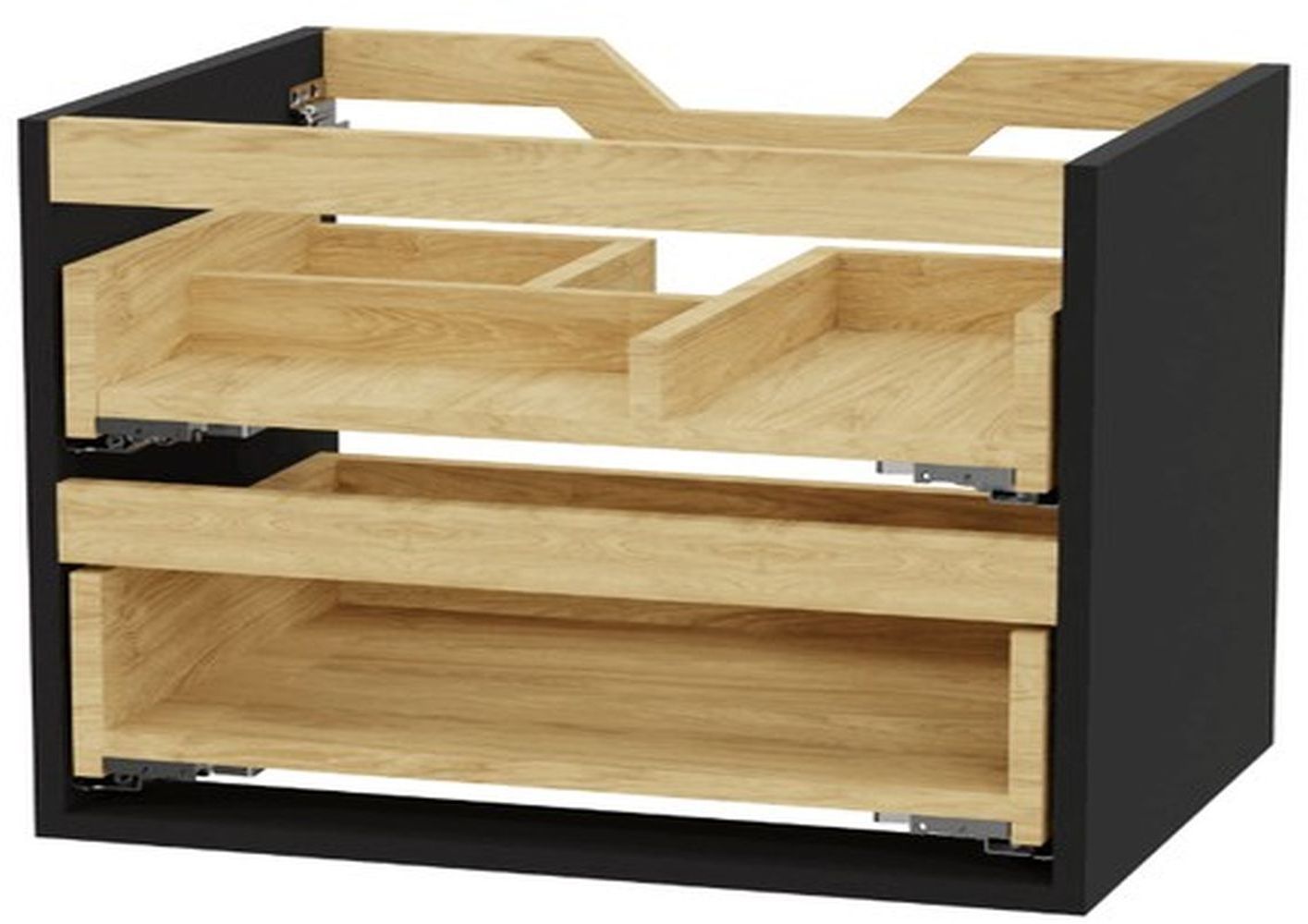 Excellent Tuto 2.0 corps de meuble 80x46.5x50 cm sous-lavabo suspendu noir-chêne MLEX.2172.800.BKBL