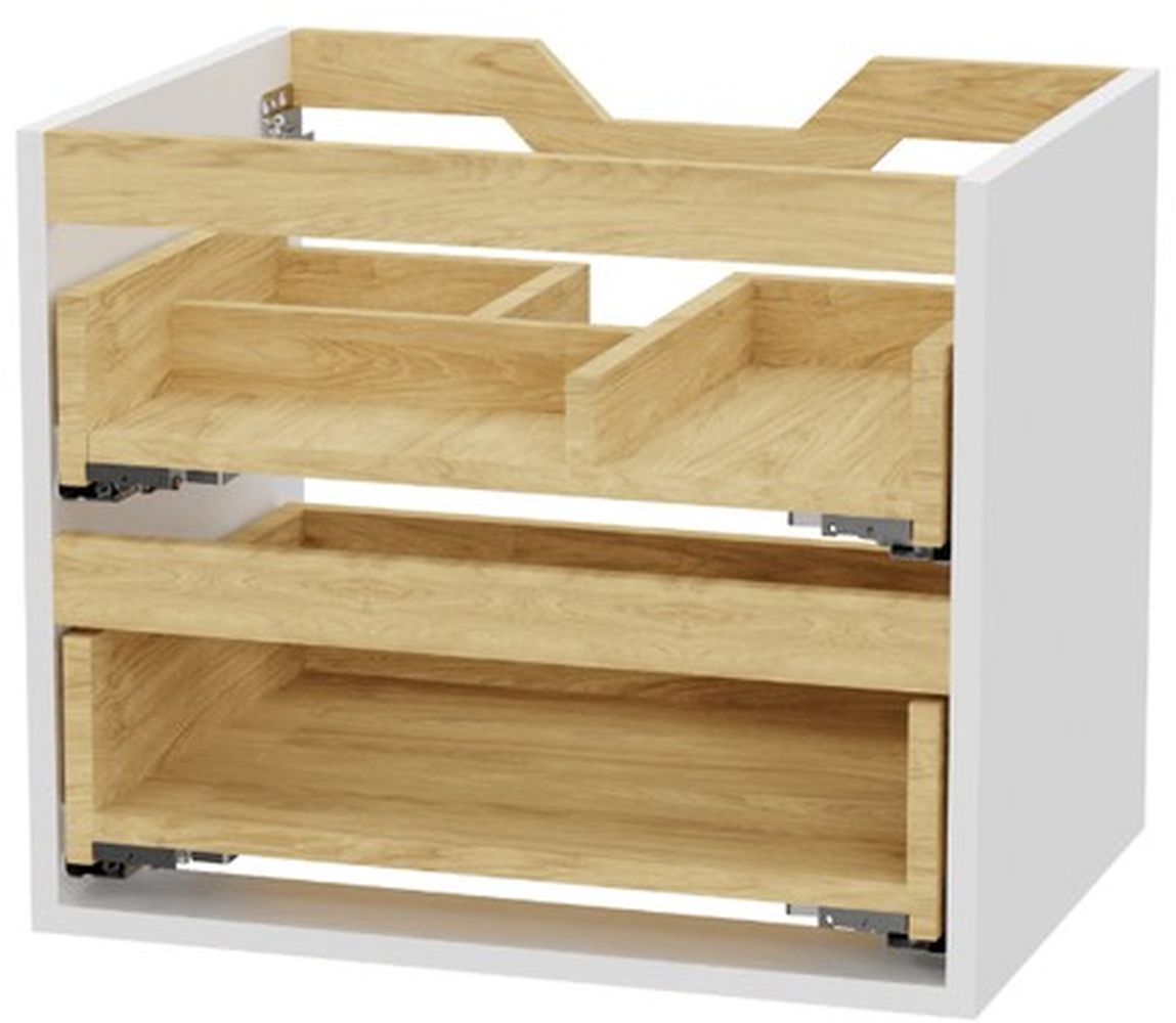 Excellent Tuto 2.0 corps de meuble 60x46.5x50 cm sous-lavabo suspendu blanc-chêne MLEX.2172.600.WHBL