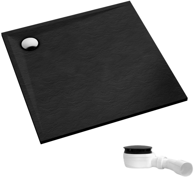 Schedpol Etrusco receveur de douche carré 90x90 cm noir 3.461/C/ST