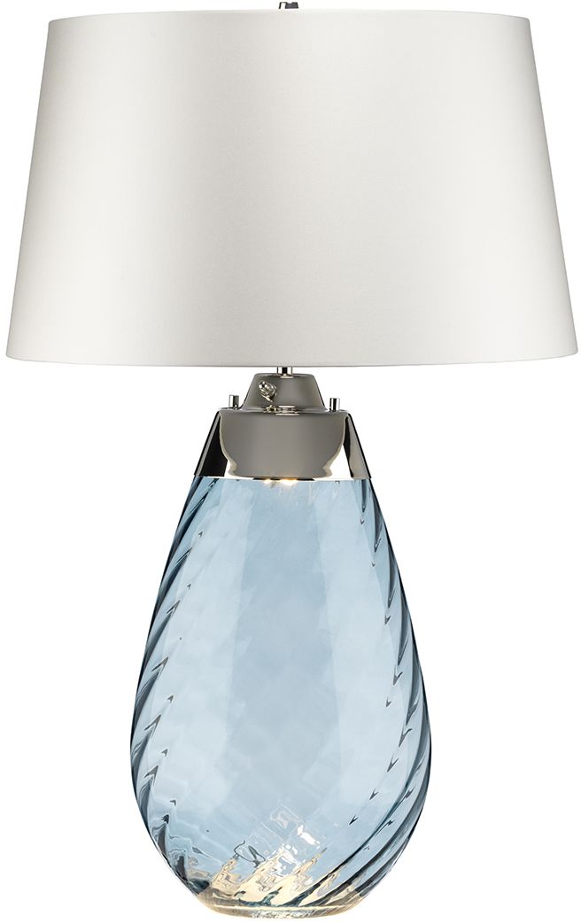 Elstead Lighting Lena lampe de table 2x60 W bleu-satin LENA-TL-L-BLUE-OWSS