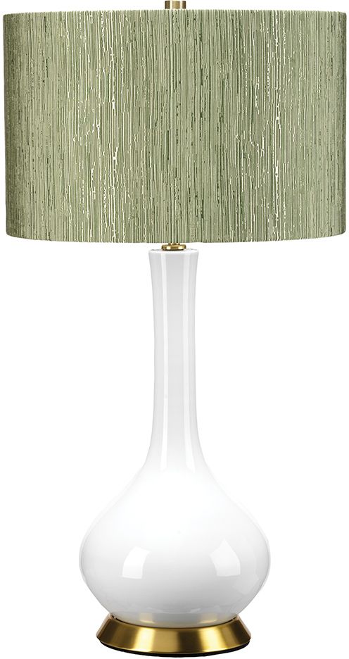 Elstead Lighting Milo lampe de table 1x60 W blanc-laiton-vert MILO-AB-TL-RTH