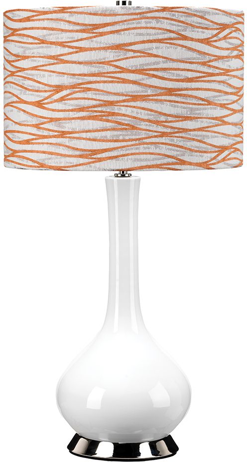 Elstead Lighting Milo lampe de table 1x60 W blanc-nickel-orange-crème MILO-PN-TL-LORA