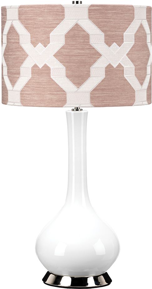 Elstead Lighting Milo lampe de table 1x60 W blanc-nickel-beige MILO-PN-TL-OVTH