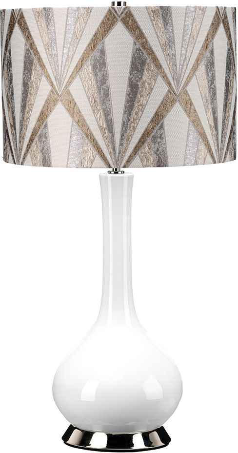 Elstead Lighting Milo lampe de table 1x60 W blanc-gris-nickel-marron MILO-PN-TL-VOGSC