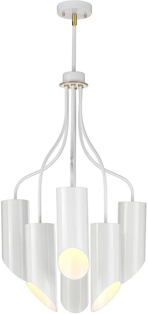 Elstead Lighting Quinto lampe suspendue 6x8 W blanc-laiton QUINTO6-WAB