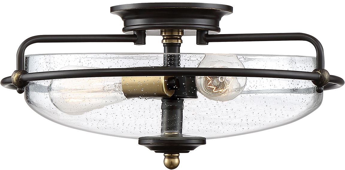 Elstead Lighting Griffin plafonnier 3x60 W laiton-marron QZ-GRIFFIN-F-C-PNAB
