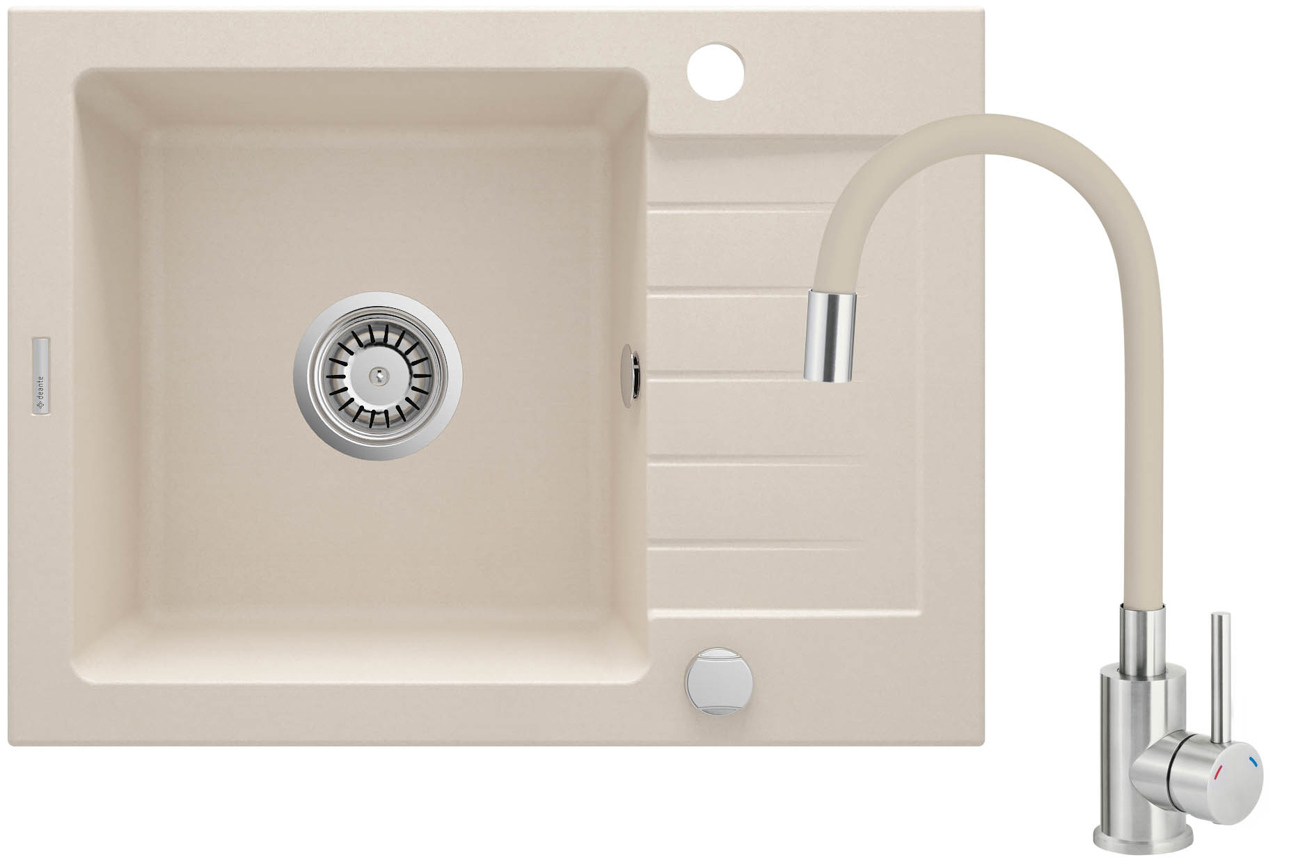 Deante Zorba évier avec mitigeur beige/acier ZQZG511A