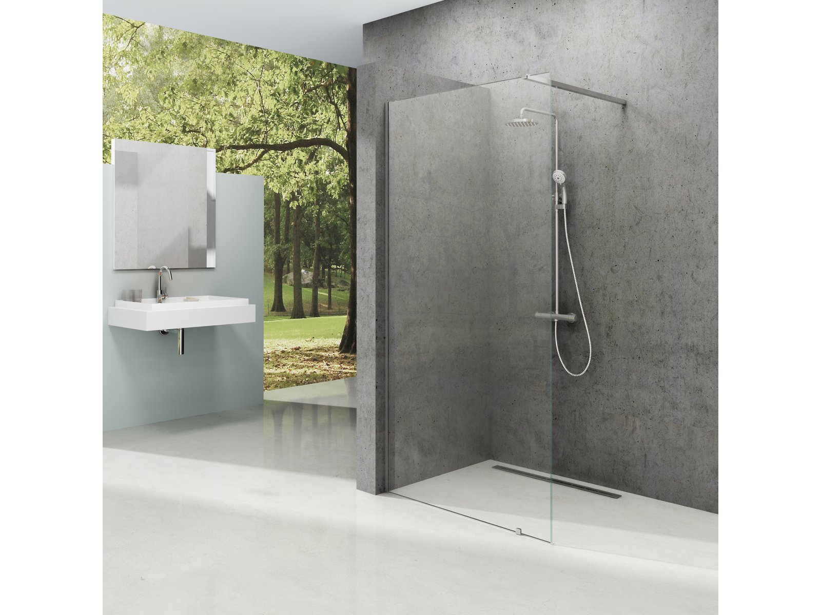 Ravak Walk-In Wall paroi de douche walk-in 70 cm aluminium brillant/verre transparent GW9W10C0SZ1