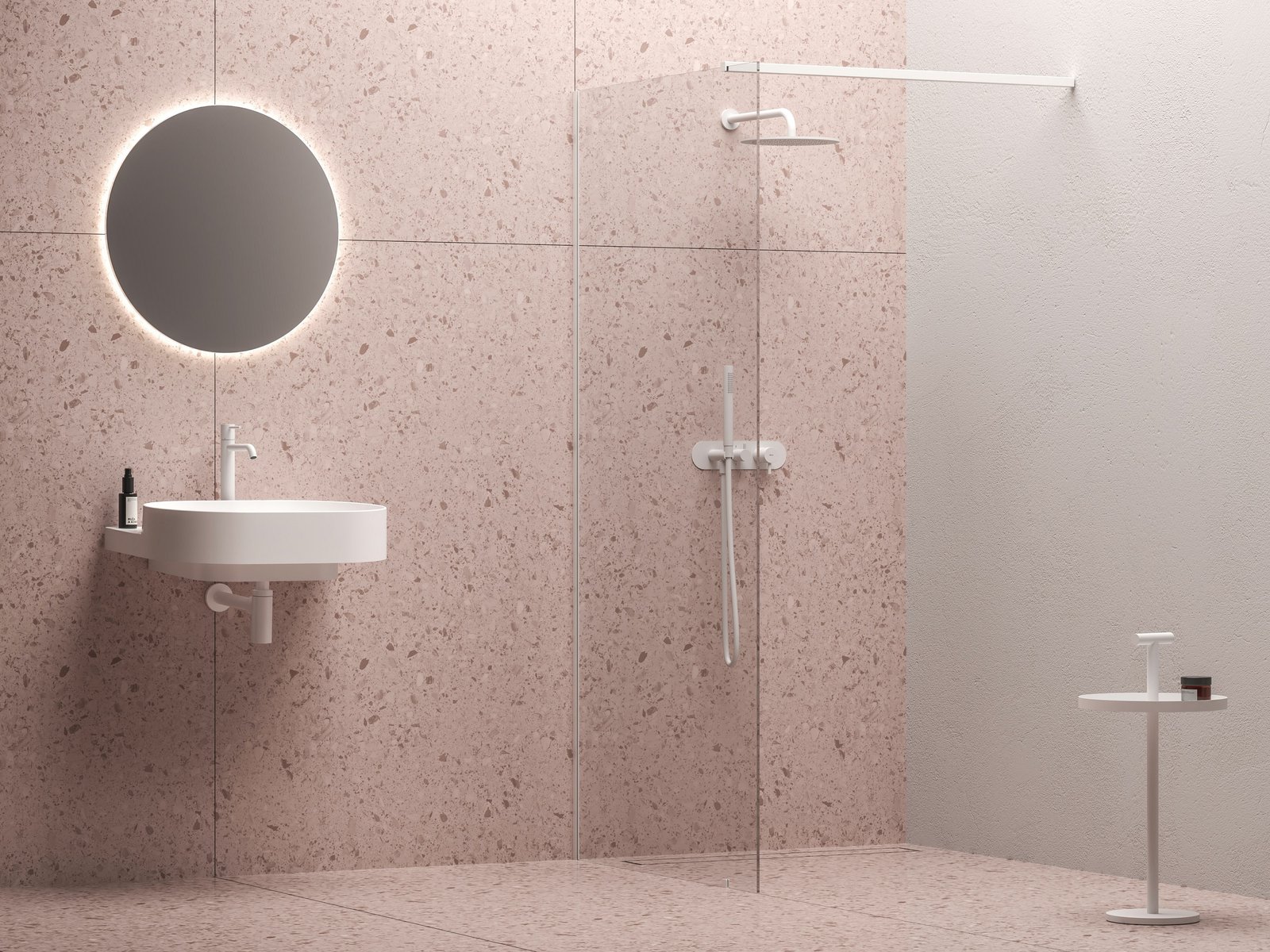 Ravak Walk-In Wall paroi de douche walk-in 70 cm blanc mat/verre transparent GW9W10E0SZ1