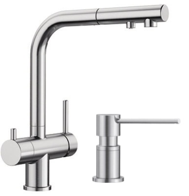 Set mitigeur de cuisine Blanco Fontas-S II 525199, distributeur de savon Blanco Lato 525809