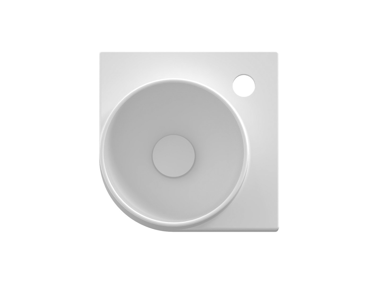 Ravak Yard lavabo 28x28 cm d'angle classique-de meuble blanc mat XJX0E228001