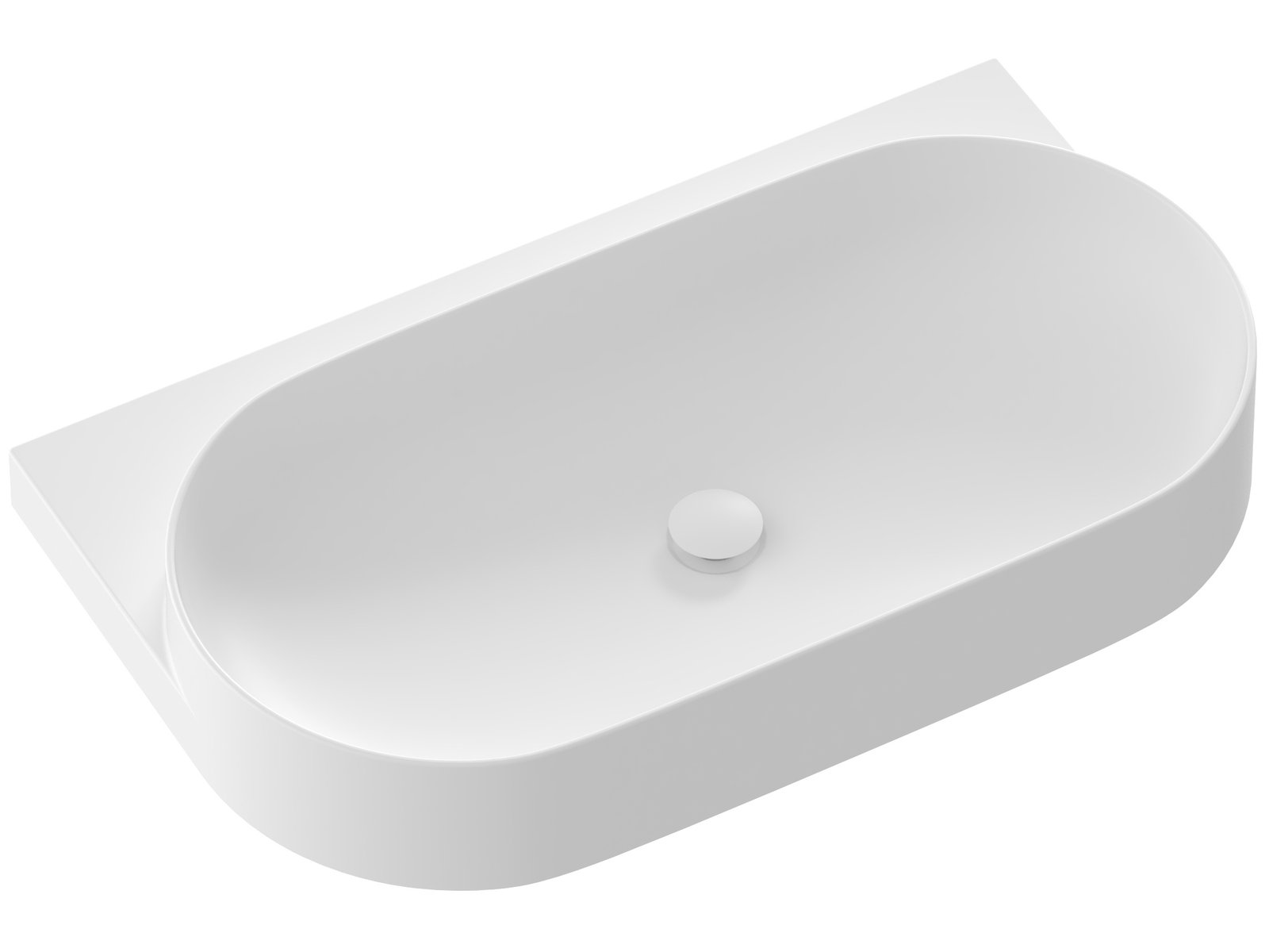 Ravak Yard lavabo 80.5x50 cm semi-circulaire classique-de meuble blanc mat XJX0E080000
