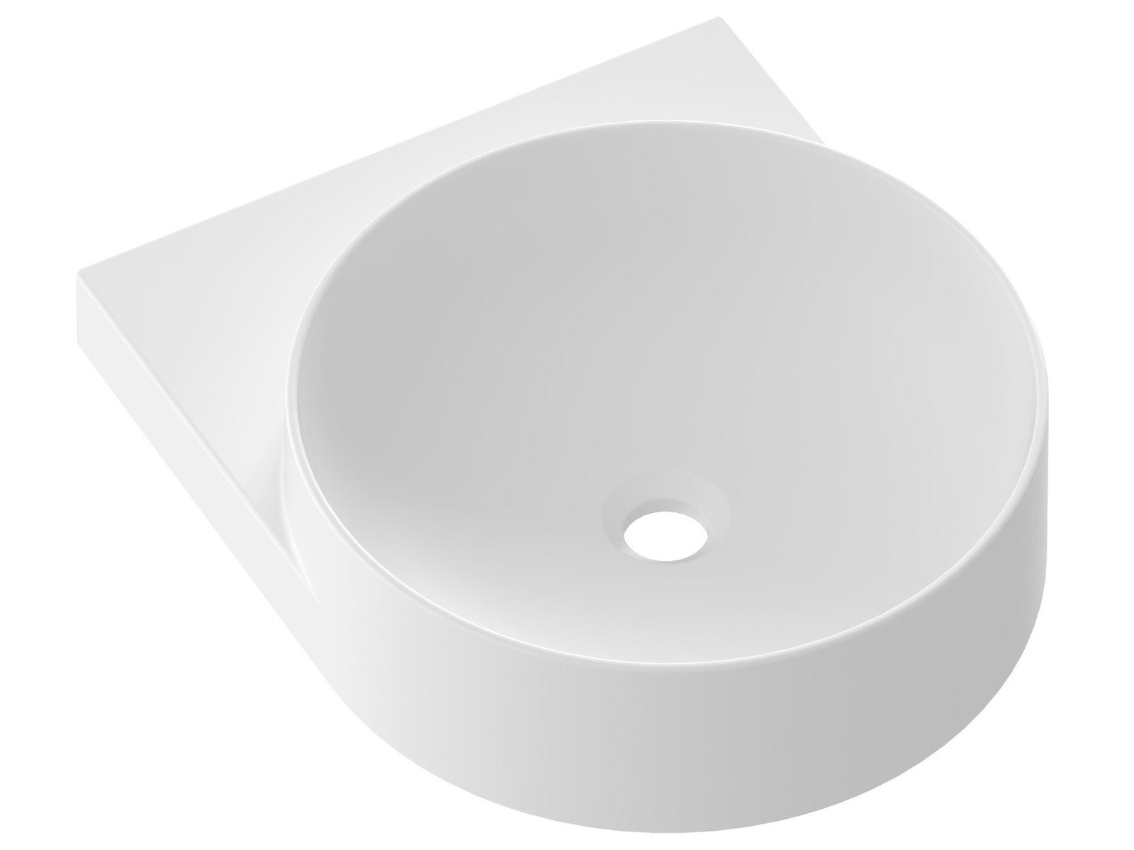 Ravak Yard lavabo 50x40 cm semi-circulaire classique-de meuble blanc mat XJX0E040000