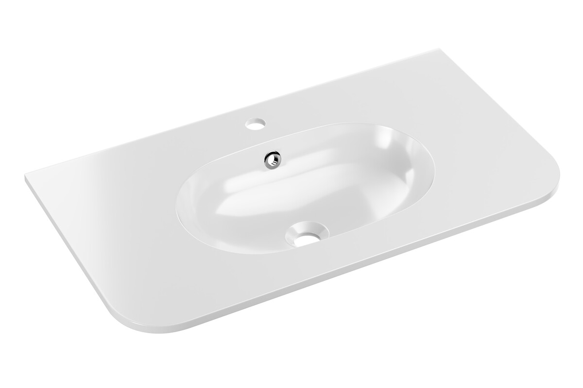 Comad Pure lavabo 80x46 cm semi-circulaire de meuble blanc PURE WHITE GLOSS UM 80-46