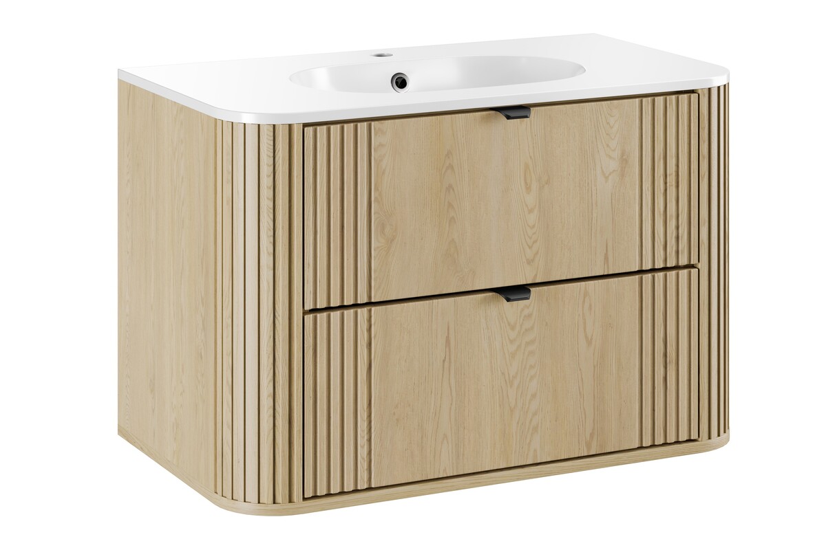 Set armoire Comad Ovalia Cremona OVALIA CREMONA 82-80-46-2S, lavabo Comad Pure PURE WHITE GLOSS UM 80-46