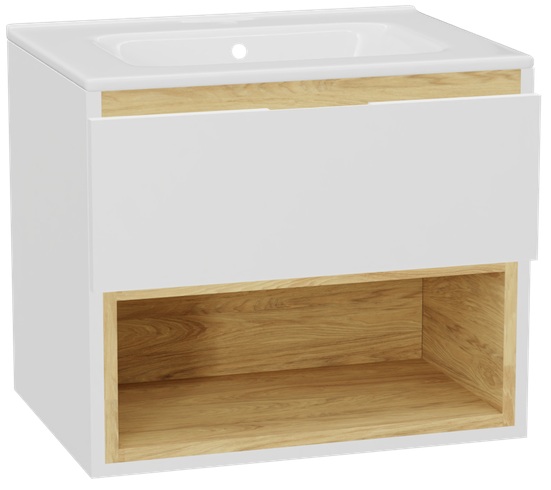 Set corps de meuble Excellent Tuto 2.0 MLEX.2171.600.WHBL, lavabo Excellent Pik CEEX.6517.600.WH, MLEX.2151.600.01.WH