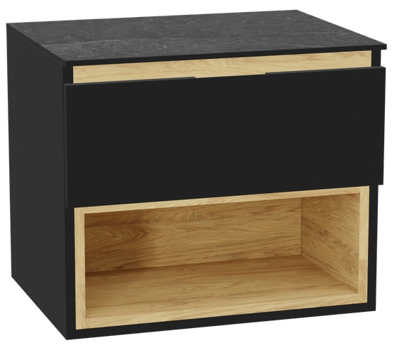 Set corps de meuble Excellent Tuto 2.0 MLEX.2171.600.BKBL, plan de travail suspendu Excellent Tuto 2.0 MLEX.2116.600.MA, MLEX.2151.600.01.BK