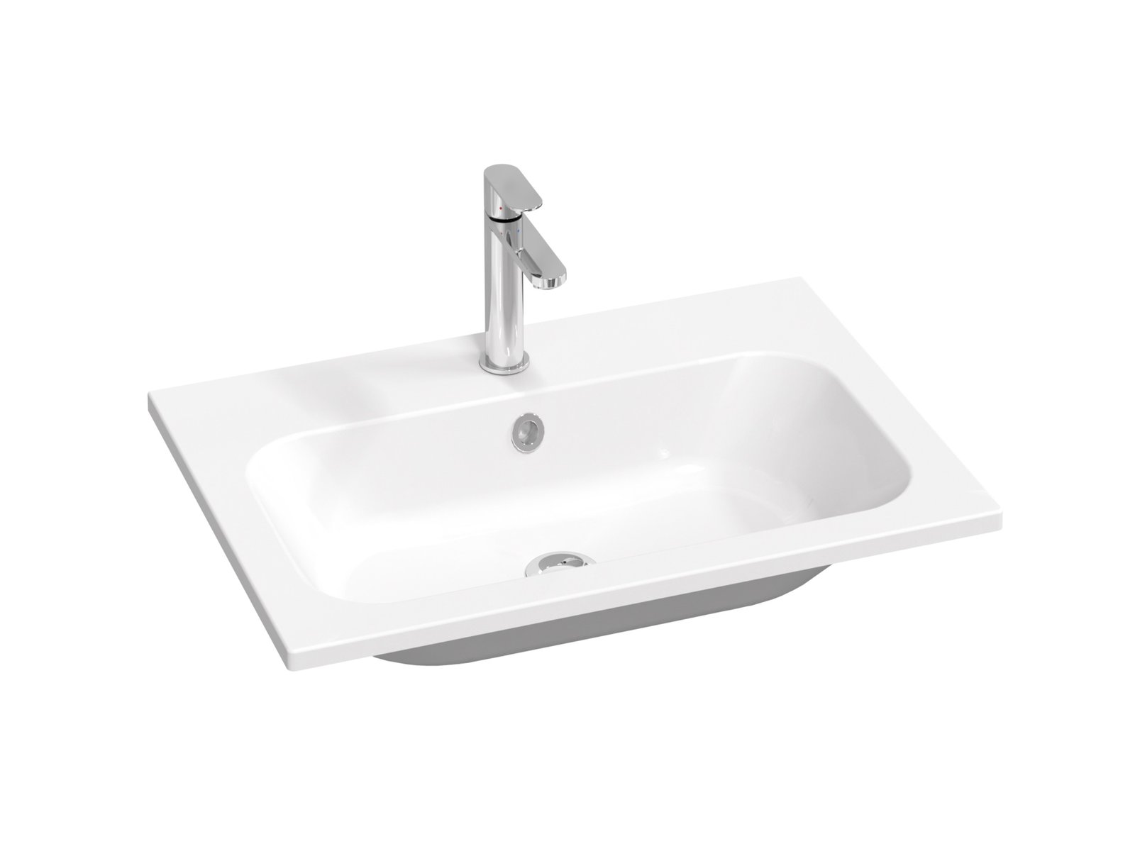 Ravak Chrome lavabo 70x49 cm rectangulaire de meuble blanc brillant XJG01170001