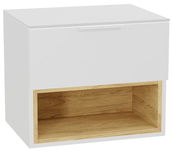 Set corps de meuble Excellent Tuto 2.0 MLEX.2171.600.WHBL, plan de travail suspendu Excellent Tuto 2.0 MLEX.2111.600.WH, MLEX.2151.600.02.WH