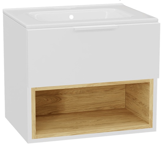 Set corps de meuble Excellent Tuto 2.0 MLEX.2171.600.WHBL, lavabo Excellent Pik CEEX.6517.600.WH, MLEX.2151.600.02.WH