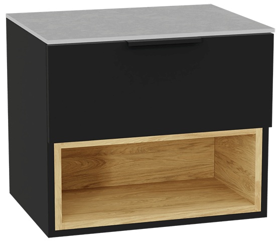 Set corps de meuble Excellent Tuto 2.0 MLEX.2171.600.BKBL, plan de travail suspendu Excellent Tuto 2.0 MLEX.2116.600.SJ, MLEX.2151.600.02.BK
